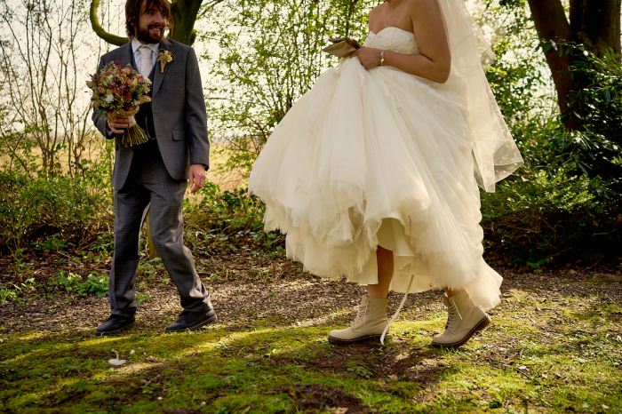 Wedding dress with doc martens