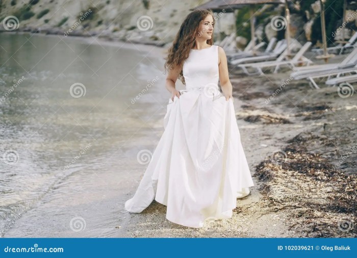 White beach dress wedding