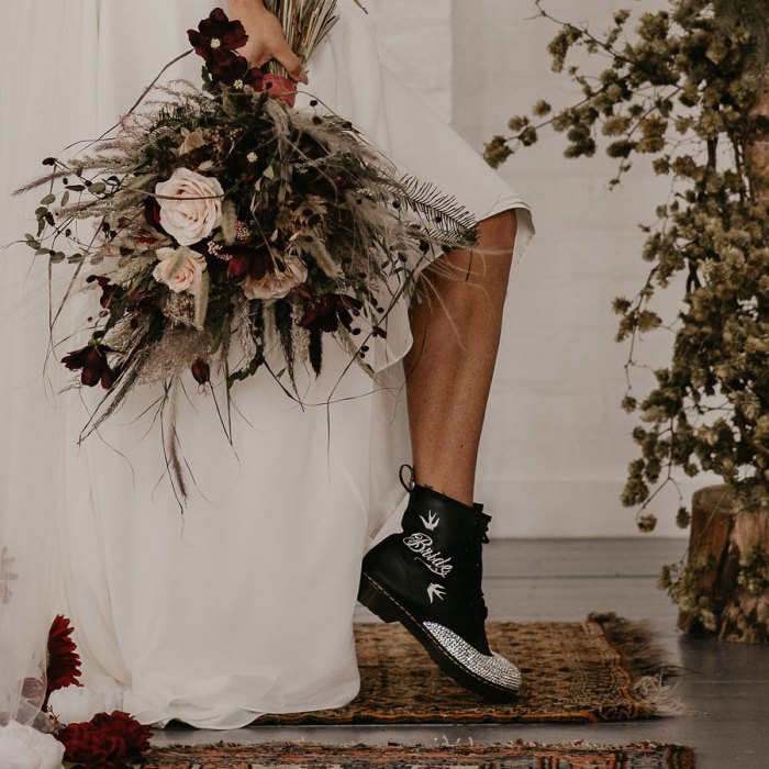 Wedding dress with doc martens