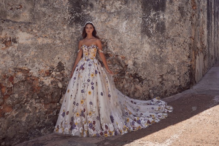 Wedding Dress with Flowers on It