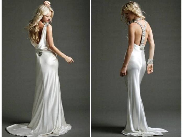 Wedding dresses open low back