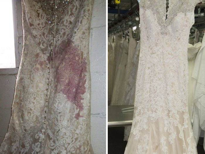 Wedding dress stain removal